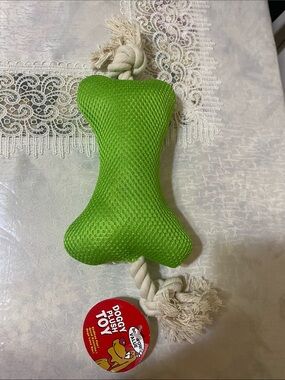 Bone Rope Toy — Bright Green Chew & Tug